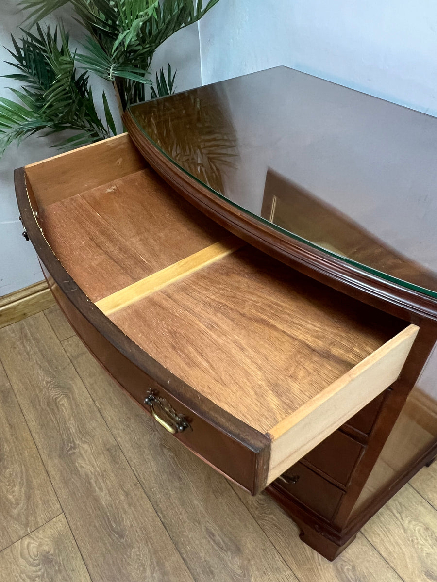 Vintage Bow Fronted Mahogany Chest Drawers (SKU162)