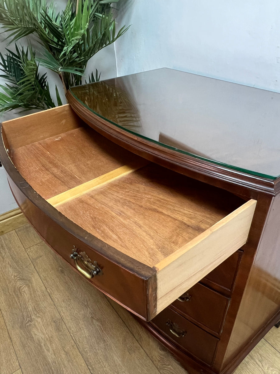 Vintage Bow Fronted Mahogany Chest Drawers (SKU162)