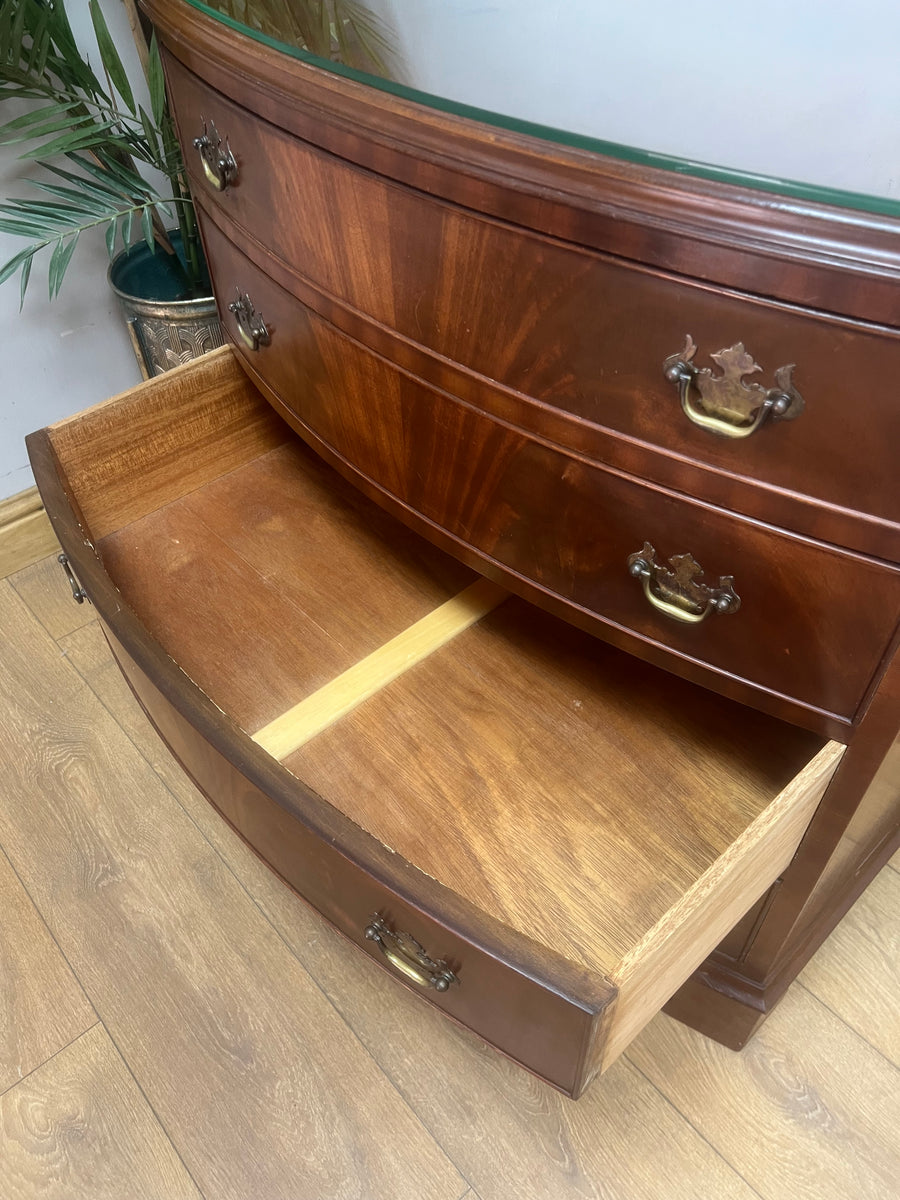 Vintage Bow Fronted Mahogany Chest Drawers (SKU162)