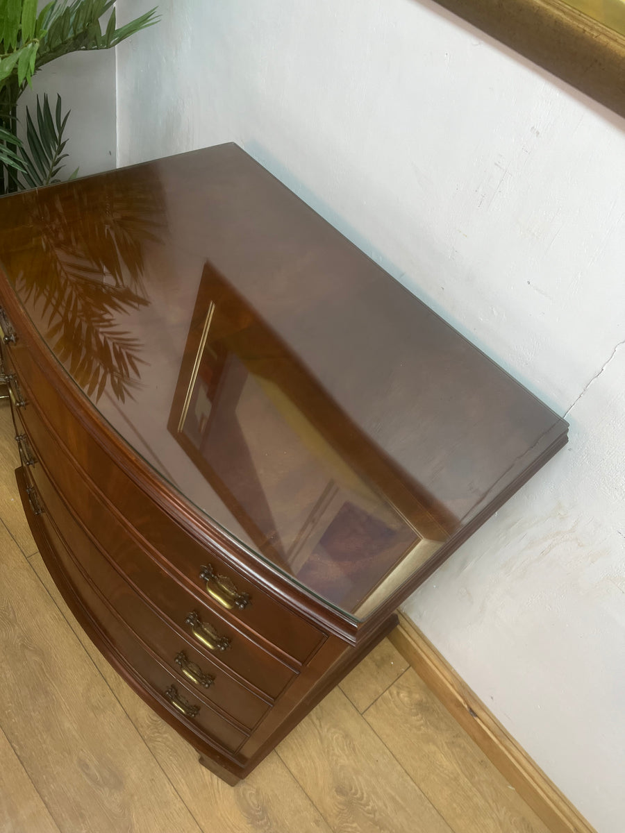 Vintage Bow Fronted Mahogany Chest Drawers (SKU162)