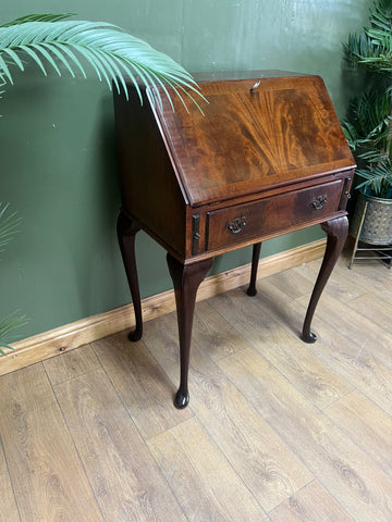 Vintage Walnut Writing Bureau On Cabriole Legs (SKU133)