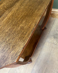 Art Deco Oak 2 Tier Side Table With Bow Stretcher Legs (SKU91)