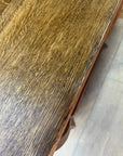 Art Deco Oak 2 Tier Side Table With Bow Stretcher Legs (SKU91)