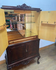 Mahogany Queen Anne Style Cocktail Cabinet (SKU224)