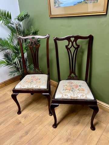 Pair Antique Chippendale Style Chairs (SKU54)