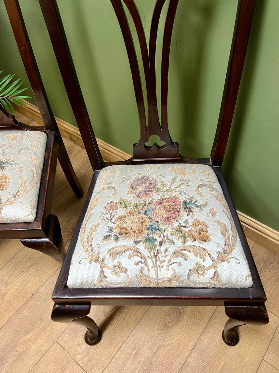 Pair Antique Chippendale Style Chairs (SKU54)