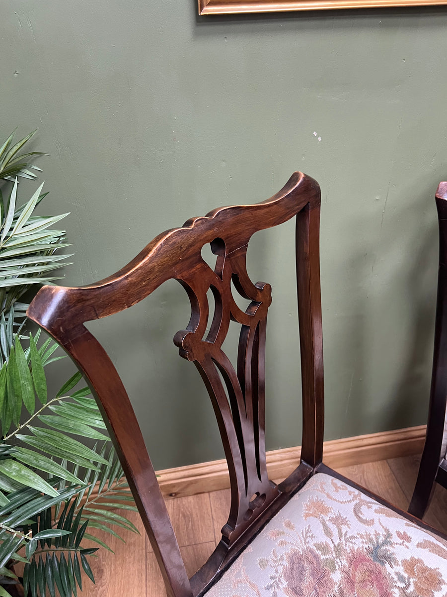 Pair Antique Chippendale Style Chairs (SKU54)