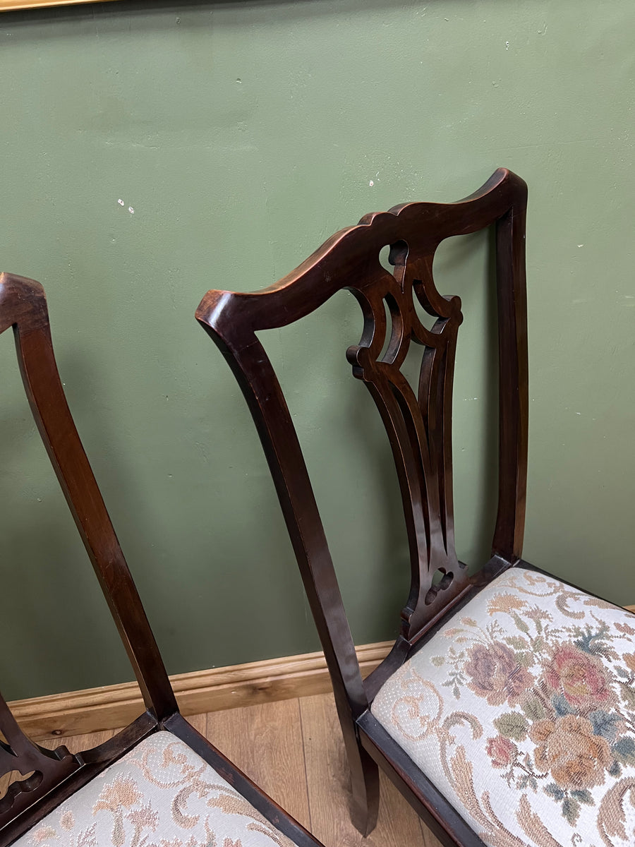 Pair Antique Chippendale Style Chairs (SKU54)