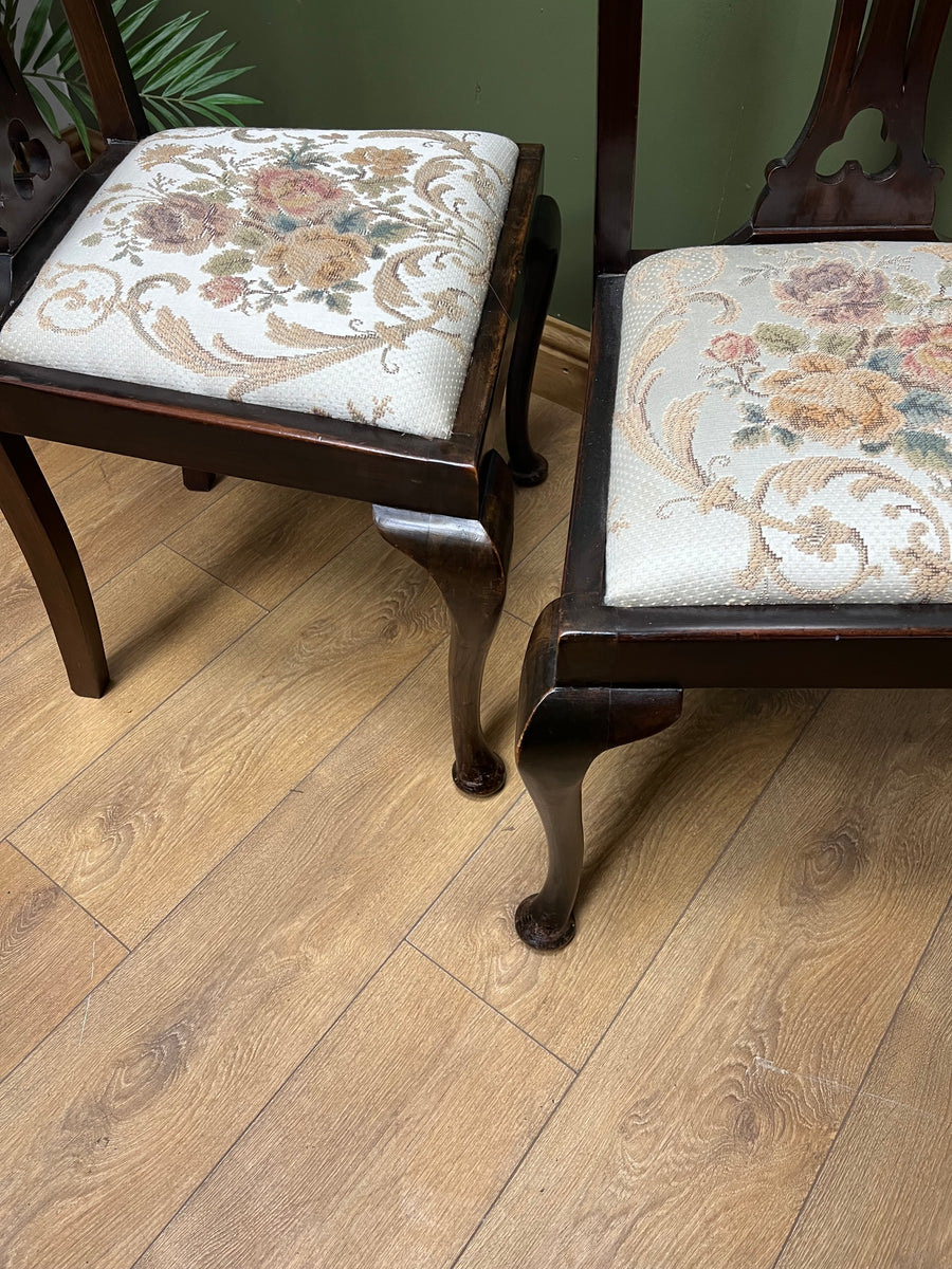 Pair Antique Chippendale Style Chairs (SKU54)