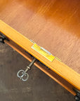 Yew Wood Leather Top Twin Pedestal Desk With Key (SKU126)