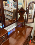 Edwardian Mahogany Triple Mirror Dressing Table (SKU157)