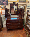 Edwardian Mahogany Triple Mirror Dressing Table (SKU157)