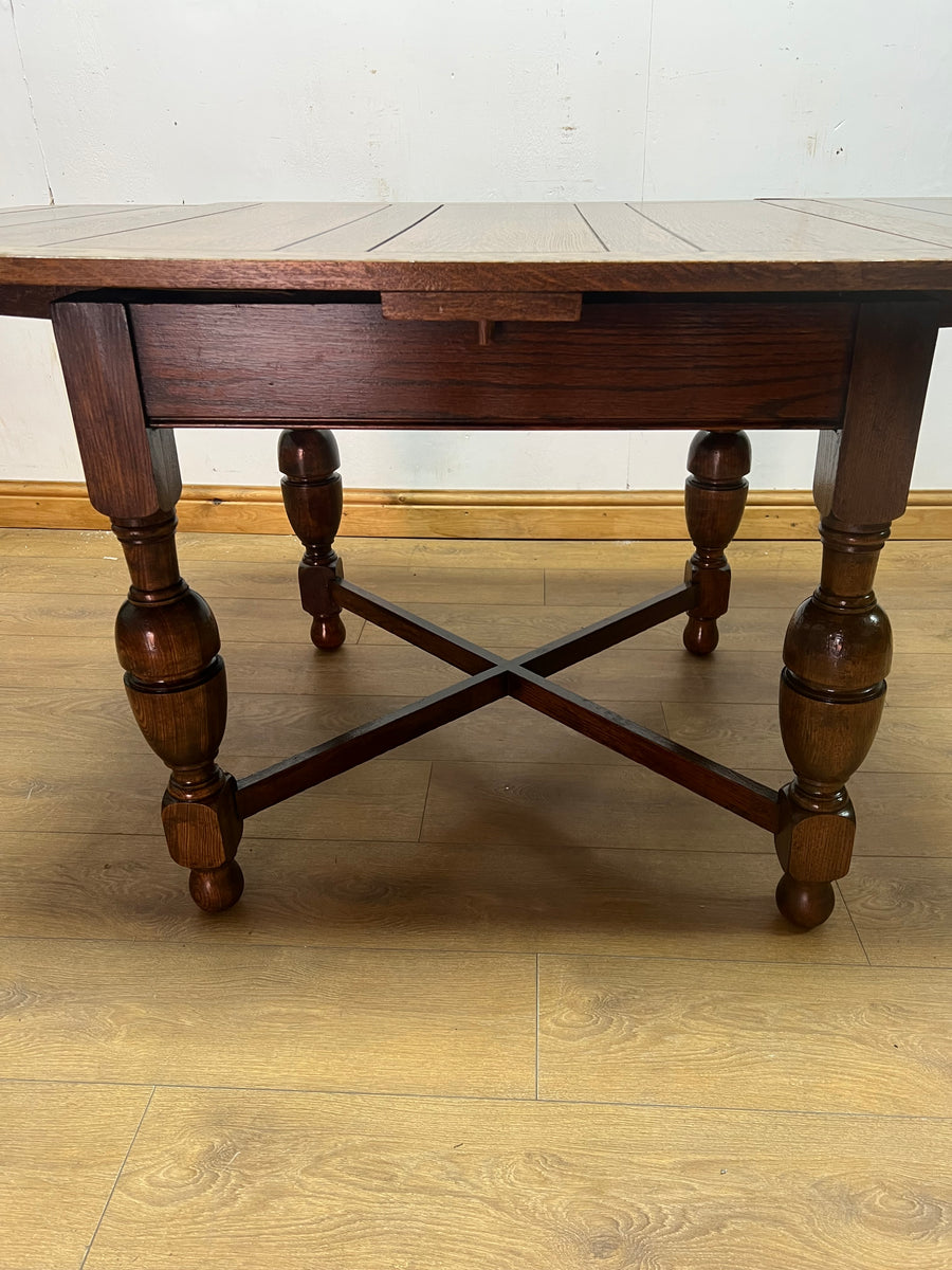 Vintage Oak Draw Leaf Extending Dining Table (SKU31)