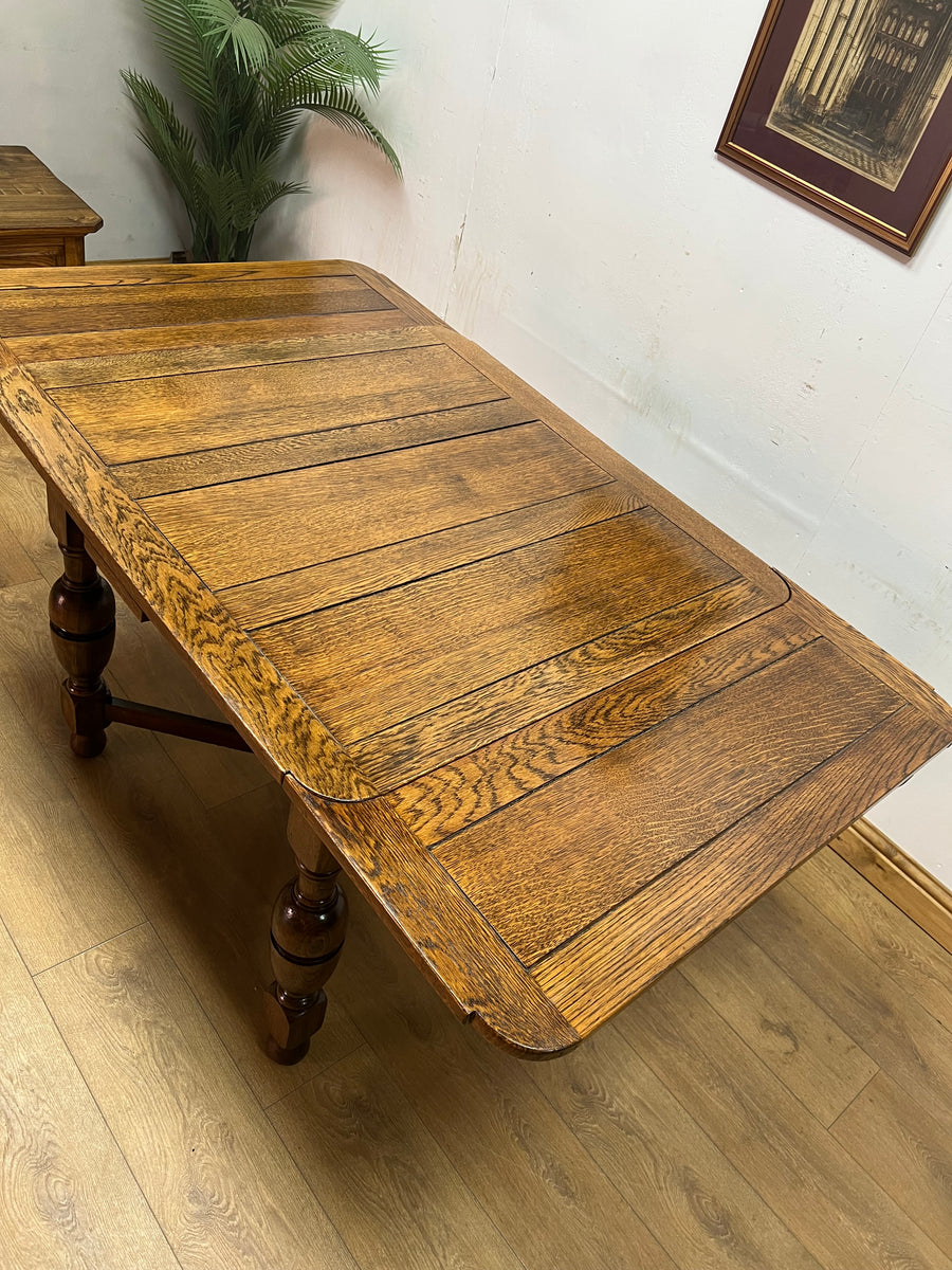 Vintage Oak Draw Leaf Extending Dining Table (SKU31)