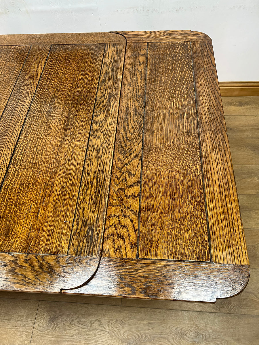 Vintage Oak Draw Leaf Extending Dining Table (SKU31)