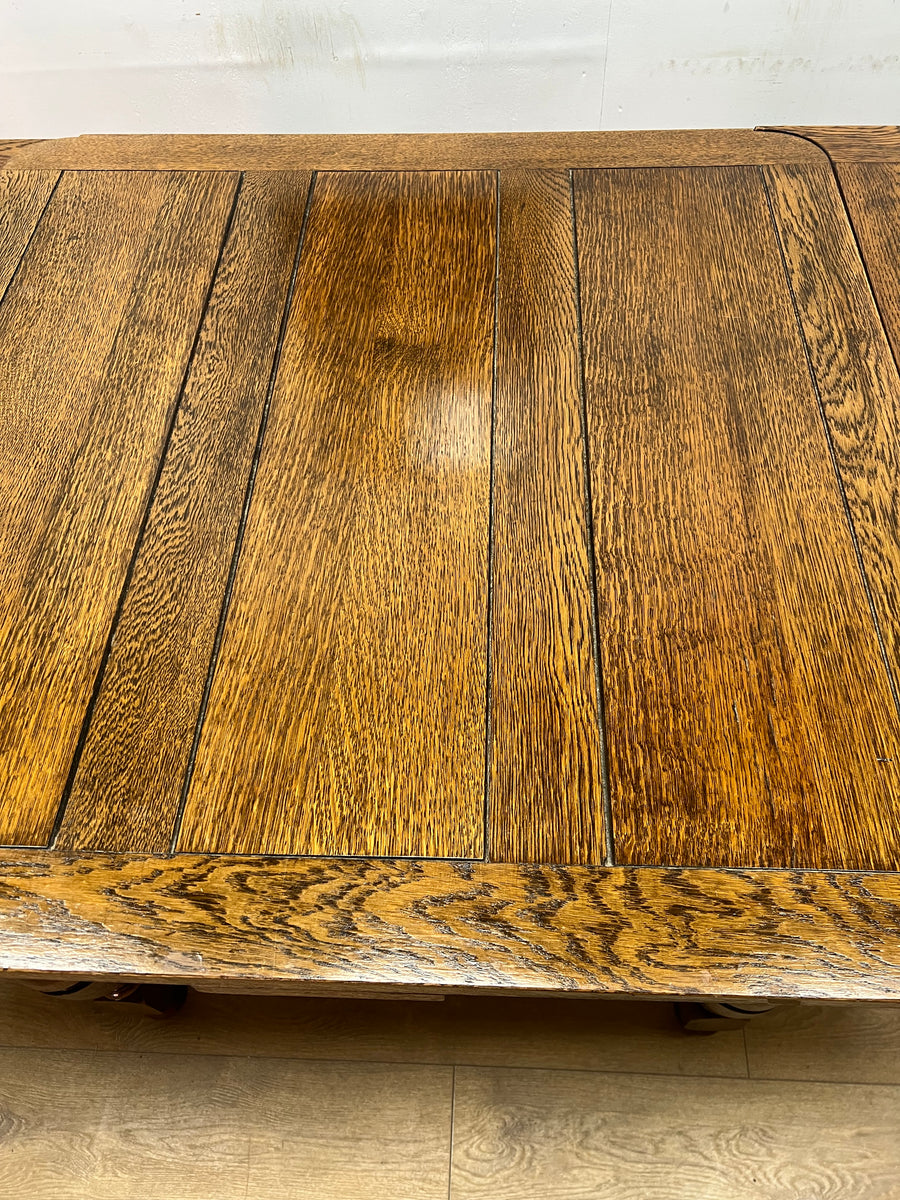Vintage Oak Draw Leaf Extending Dining Table (SKU31)