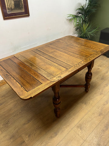Vintage Oak Draw Leaf Extending Dining Table (SKU31)