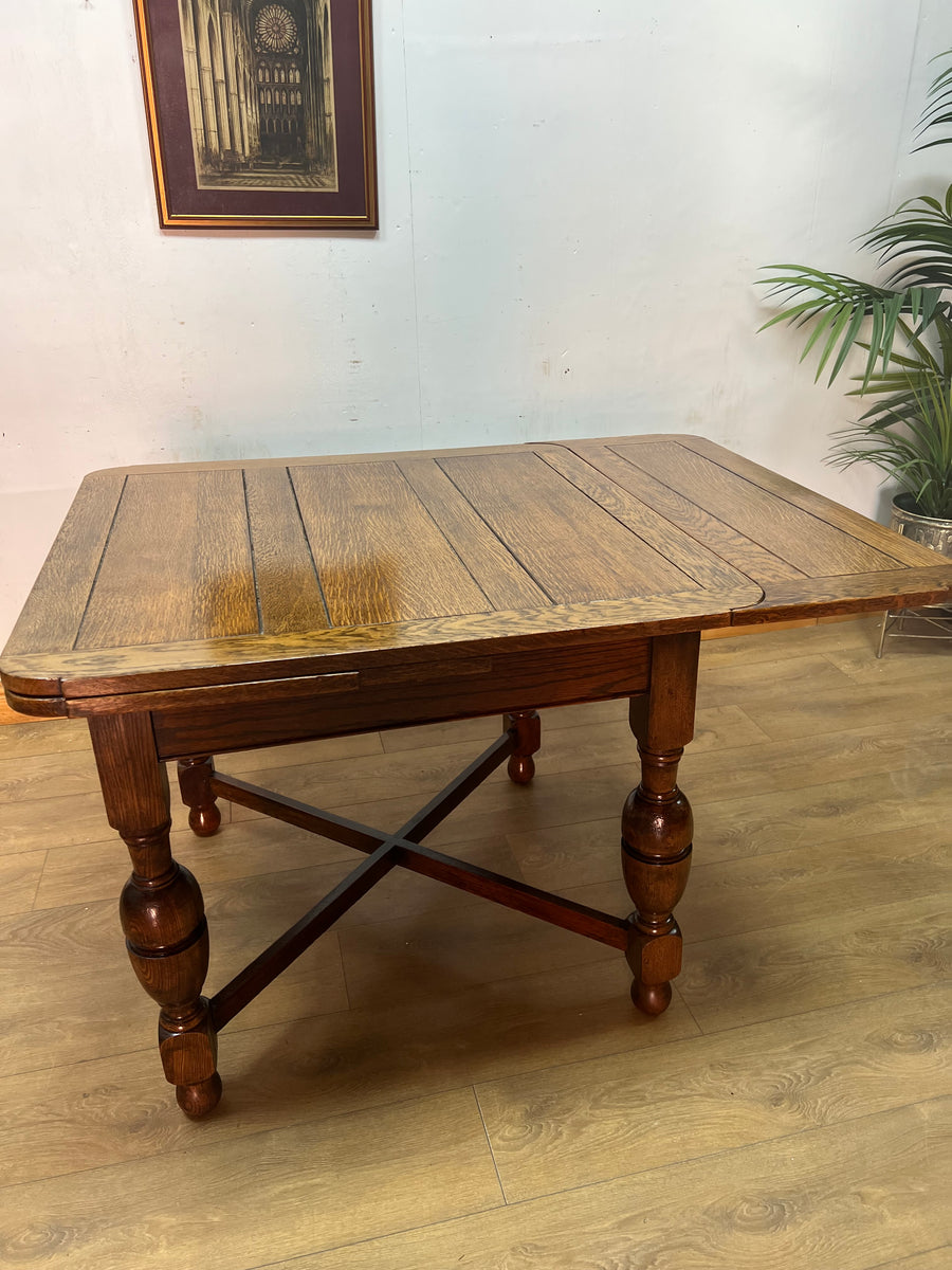 Vintage Oak Draw Leaf Extending Dining Table (SKU31)