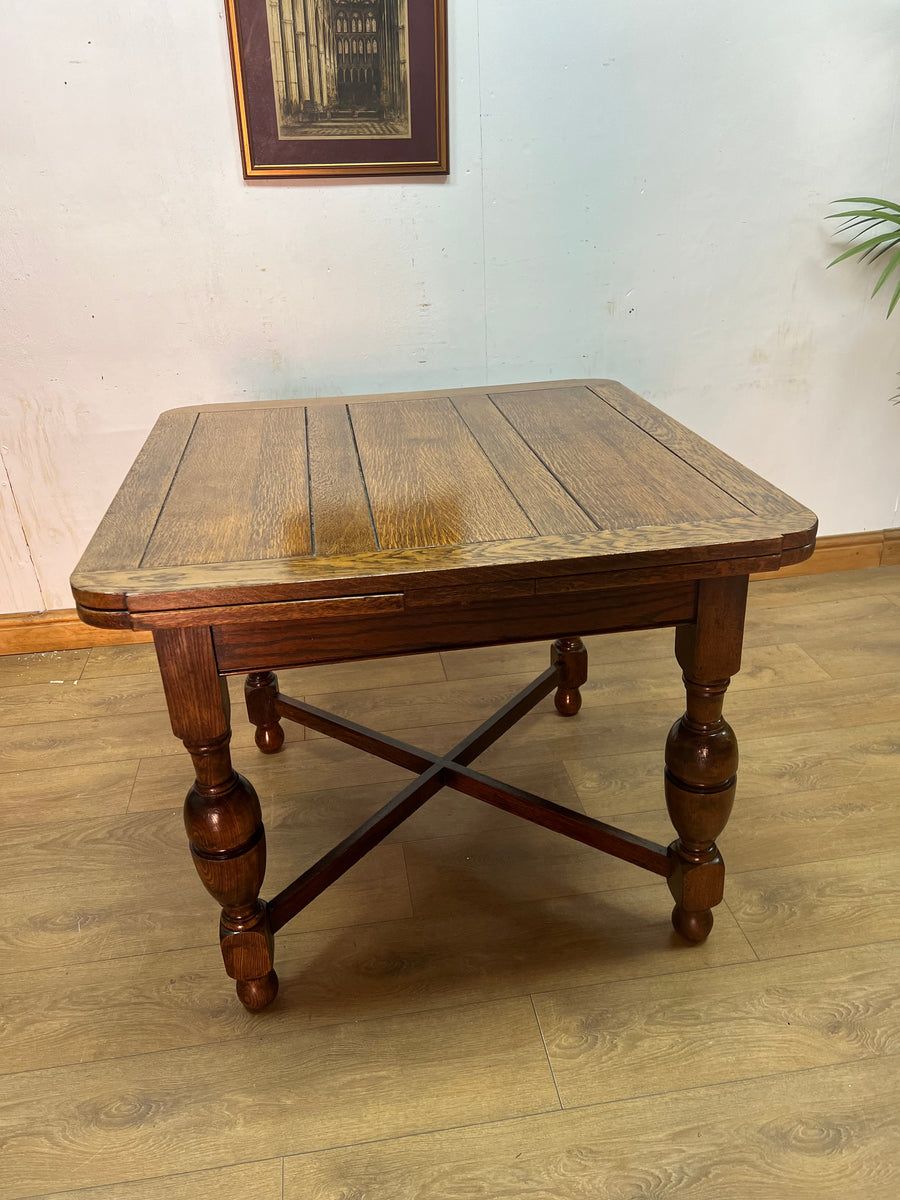 Vintage Oak Draw Leaf Extending Dining Table (SKU31)