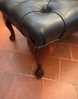 Black Leather Chesterfield Foot Stool (SKU063)