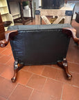 Black Leather Chesterfield Foot Stool (SKU063)