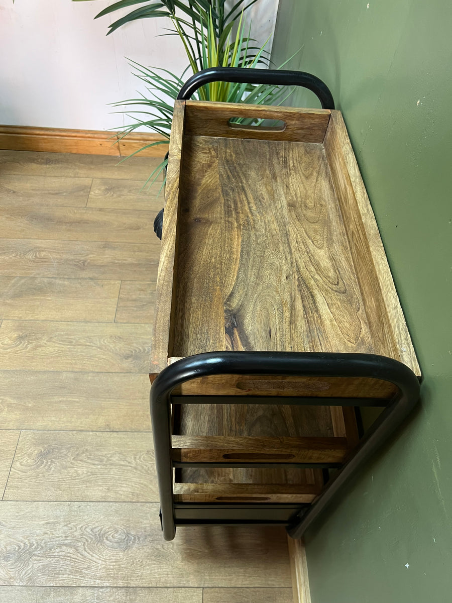 Industrial Style 3 Tier Drinks Trolley On Wheels (SKU76)