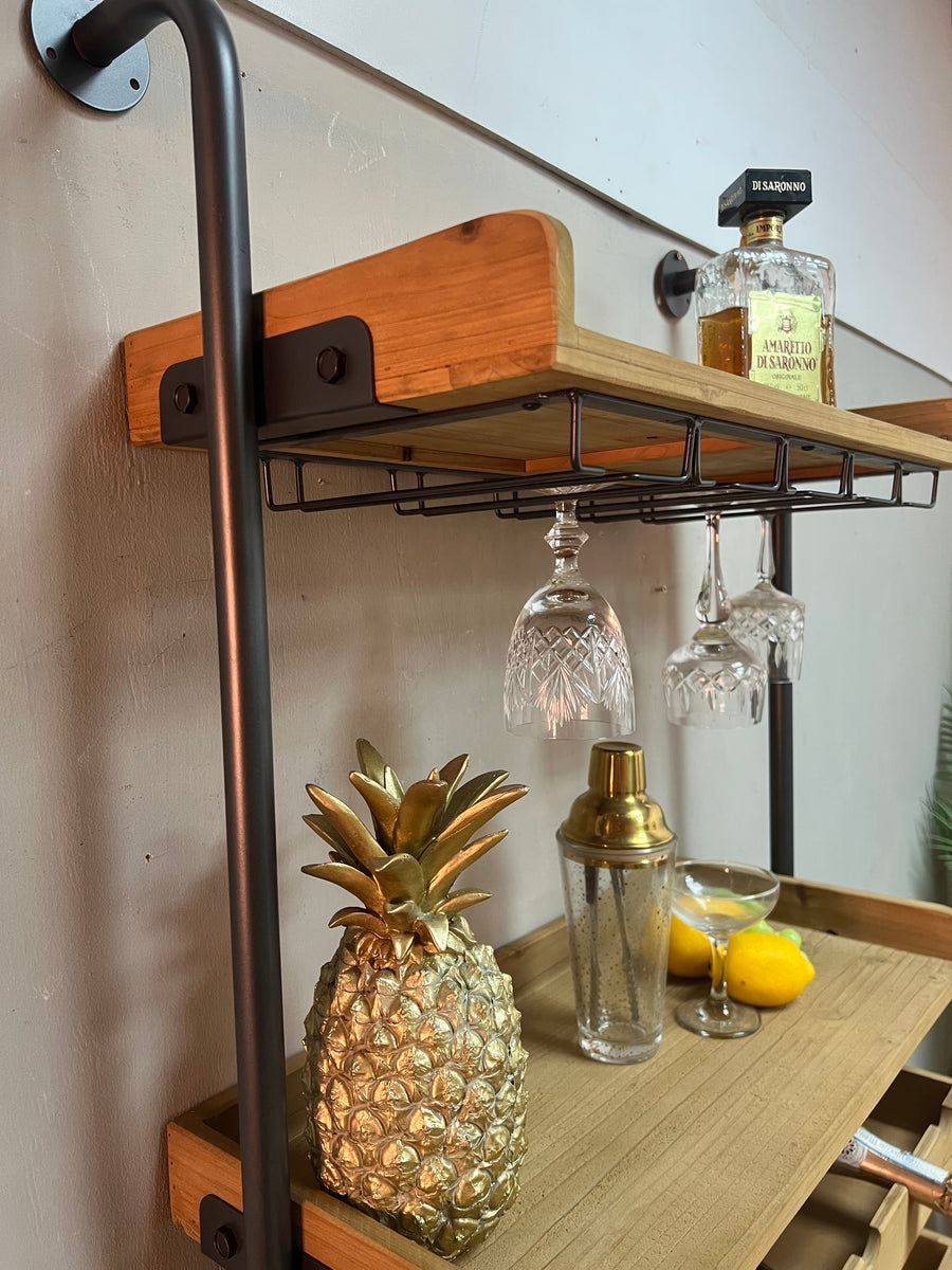 Industrial Style Wall Hanging Wine Unit (SKU244)