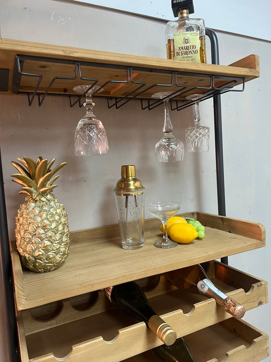 Industrial Style Wall Hanging Wine Unit (SKU244)