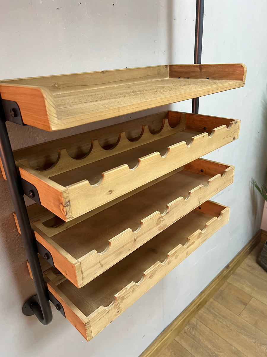 Industrial Style Wall Hanging Wine Unit (SKU244)