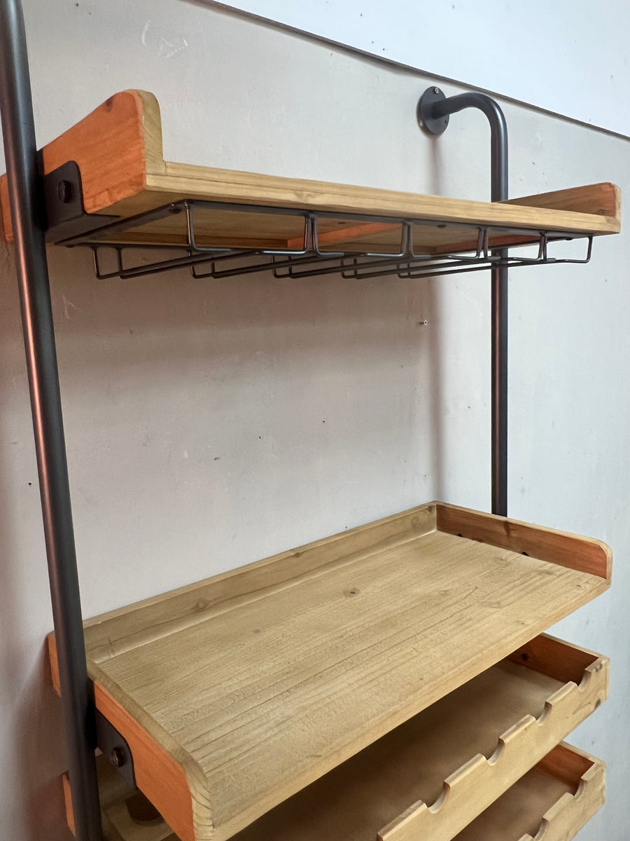 Industrial Style Wall Hanging Wine Unit (SKU244)