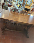 Vintage Oak Refectory Draw Leaf Wooden Dining Table (SKU24)