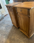 Pair Antique Pine Tall French Night Stands (SKU157)