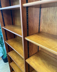Tall Double Bay Yew Wood Vintage Bookcase (SKU134)