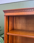 Tall Double Bay Yew Wood Vintage Bookcase (SKU134)
