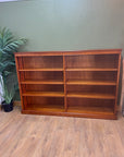 Long Double Bay Yew Wood Vintage Bookcase (SKU122)