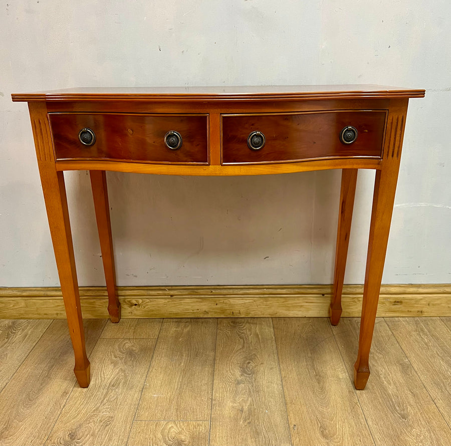 Yew Wood Console Table With 2 Drawers (SKU94)