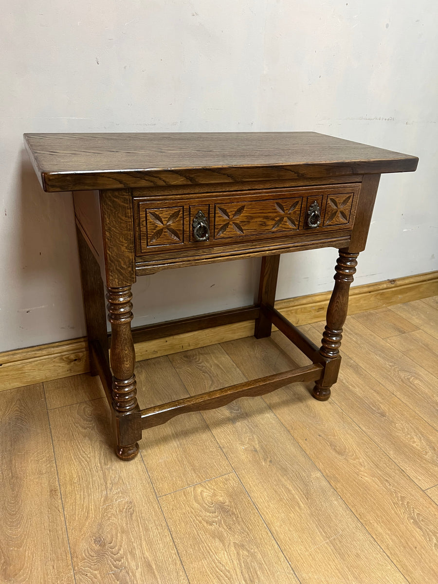 Carved Oak Console Table With 1 Drawer (SKU86)