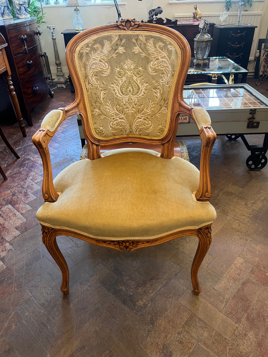 Vintage French Style Carved Ornate Armchair (SKU254)