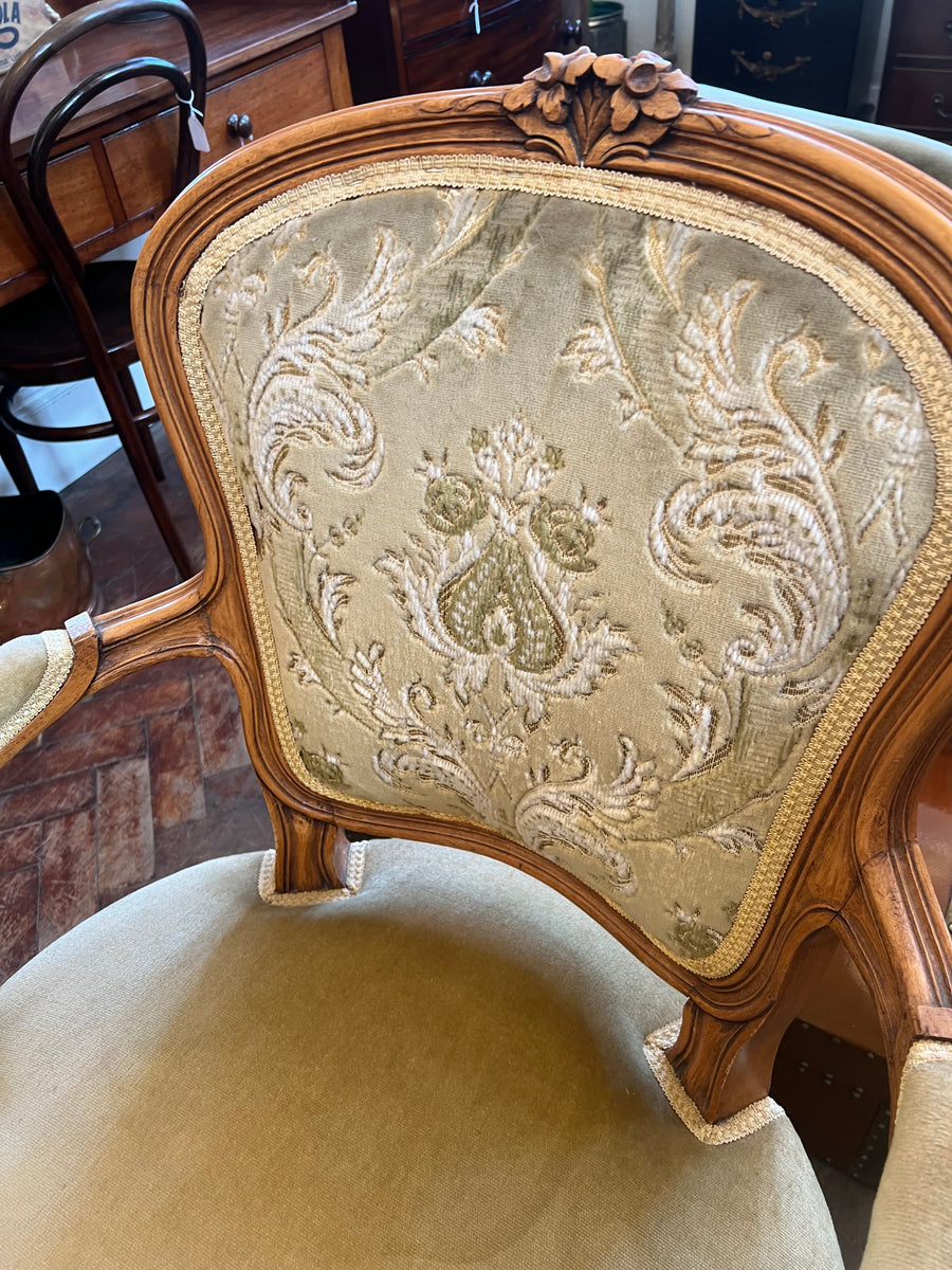 Vintage French Style Carved Ornate Armchair (SKU254)