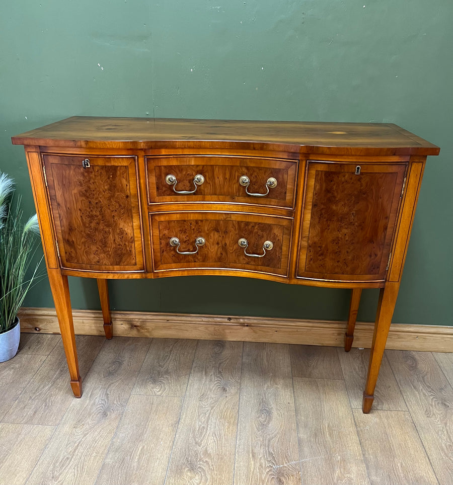 Bevan Funnell Yew Wood Serpentine Fronted Sideboard (SKU92)