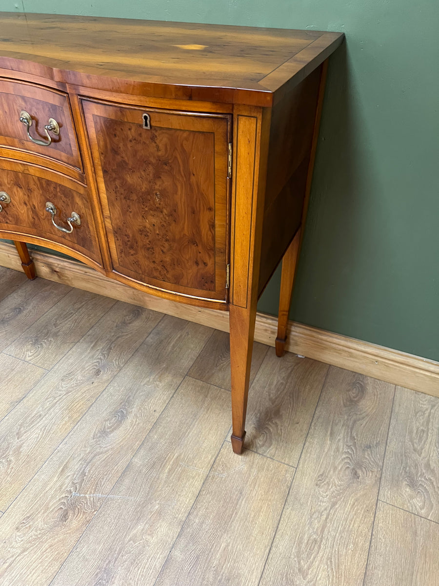Bevan Funnell Yew Wood Serpentine Fronted Sideboard (SKU92)