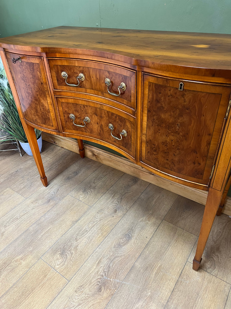 Bevan Funnell Yew Wood Serpentine Fronted Sideboard (SKU92)