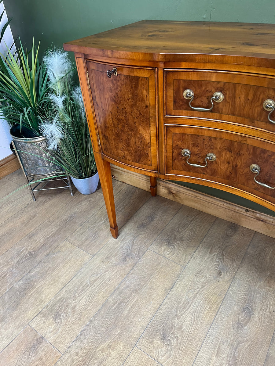 Bevan Funnell Yew Wood Serpentine Fronted Sideboard (SKU92)
