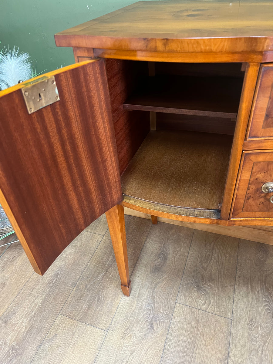 Bevan Funnell Yew Wood Serpentine Fronted Sideboard (SKU92)