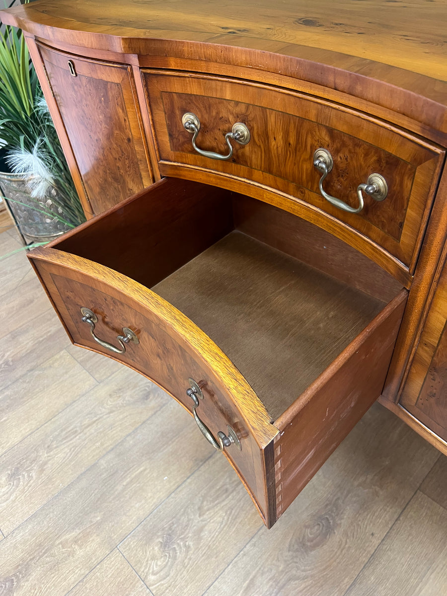 Bevan Funnell Yew Wood Serpentine Fronted Sideboard (SKU92)