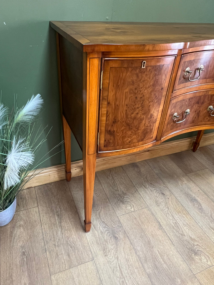 Bevan Funnell Yew Wood Serpentine Fronted Sideboard (SKU92)