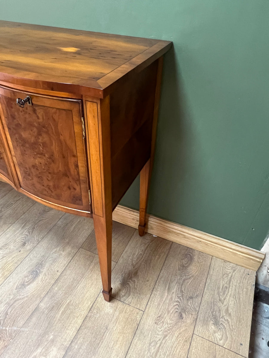 Bevan Funnell Yew Wood Serpentine Fronted Sideboard (SKU92)