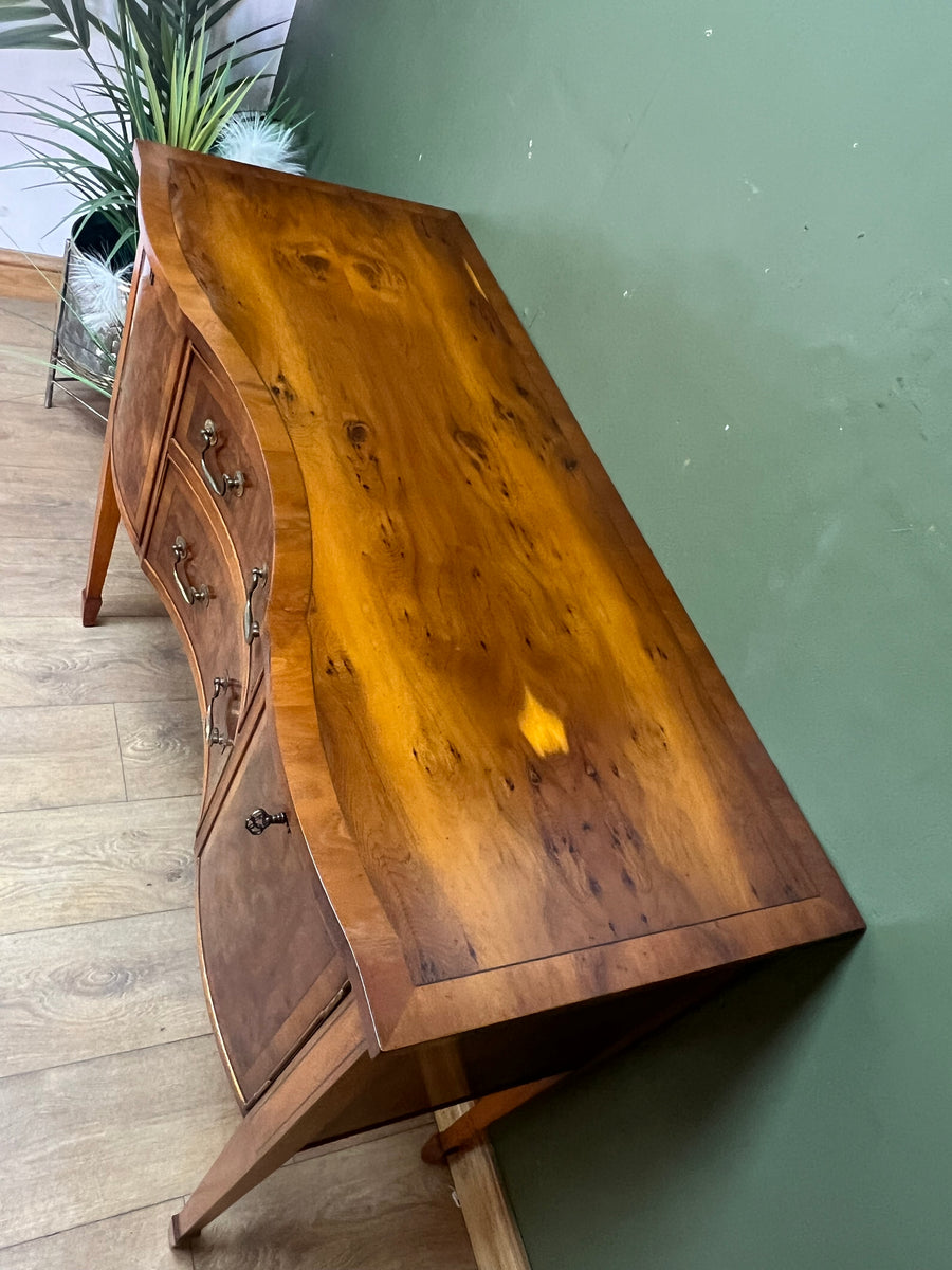 Bevan Funnell Yew Wood Serpentine Fronted Sideboard (SKU92)