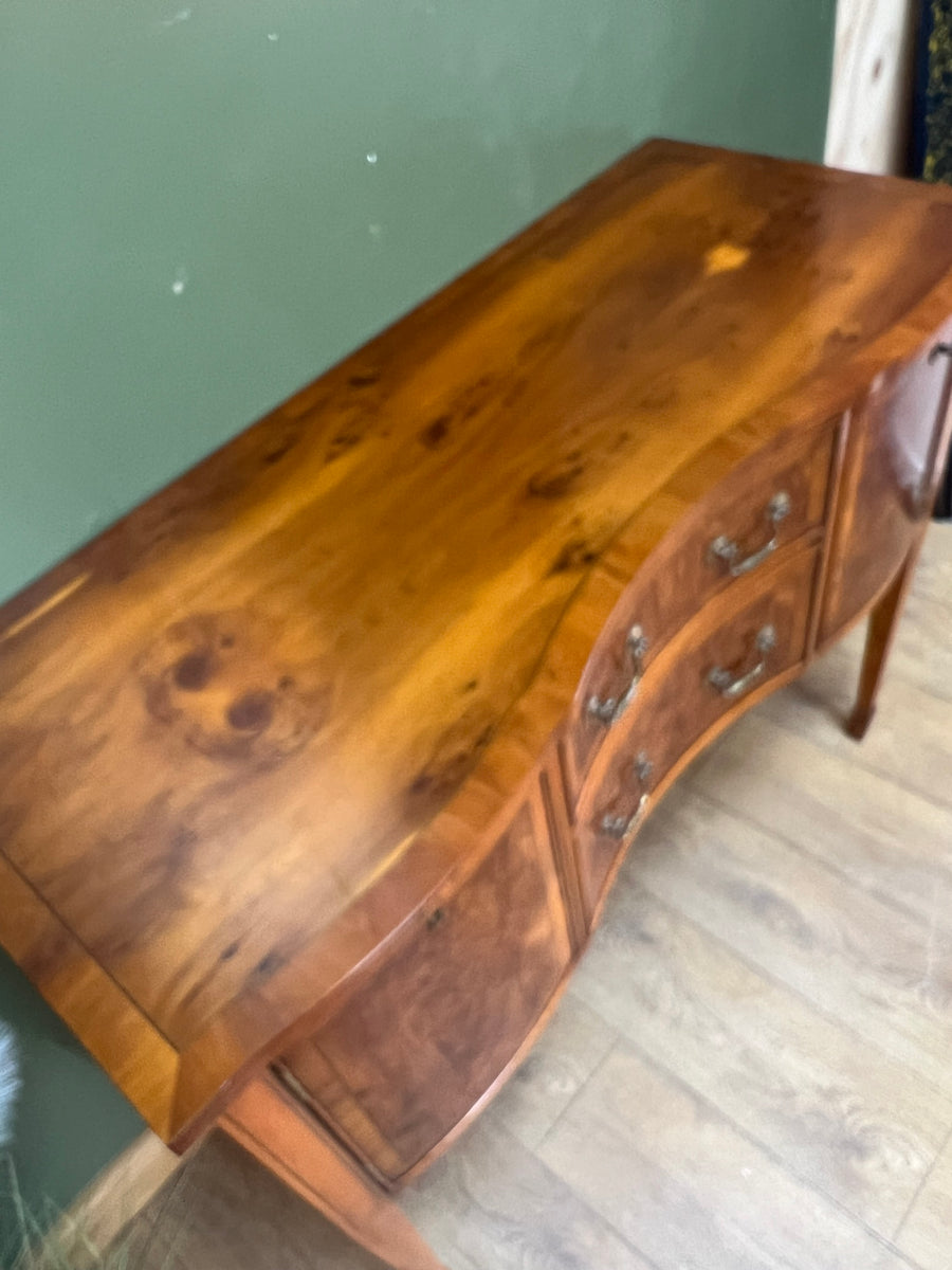 Bevan Funnell Yew Wood Serpentine Fronted Sideboard (SKU92)