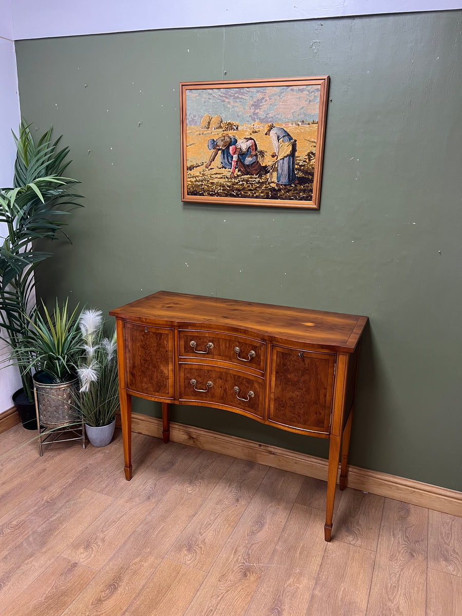 Bevan Funnell Yew Wood Serpentine Fronted Sideboard (SKU92)